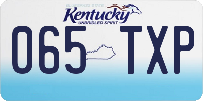 KY license plate 065TXP