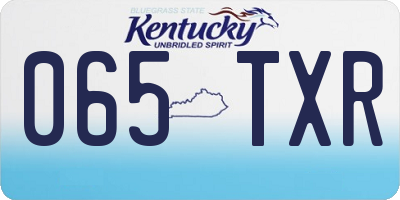 KY license plate 065TXR