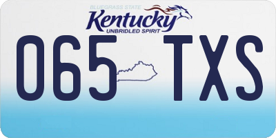 KY license plate 065TXS