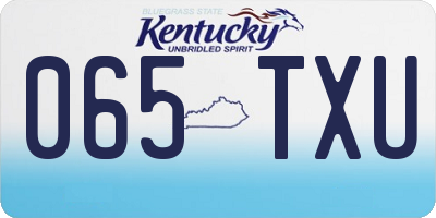 KY license plate 065TXU