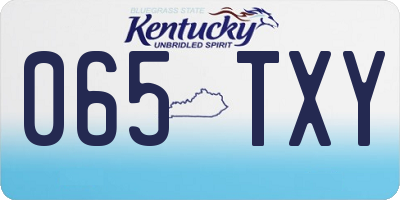 KY license plate 065TXY