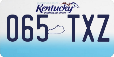 KY license plate 065TXZ