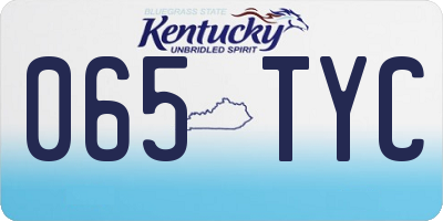 KY license plate 065TYC