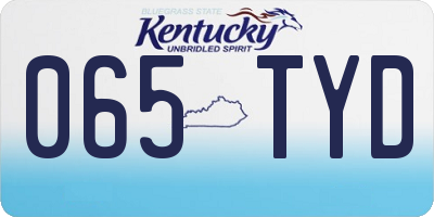 KY license plate 065TYD