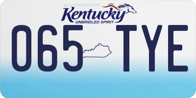 KY license plate 065TYE