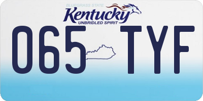 KY license plate 065TYF