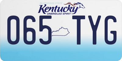 KY license plate 065TYG