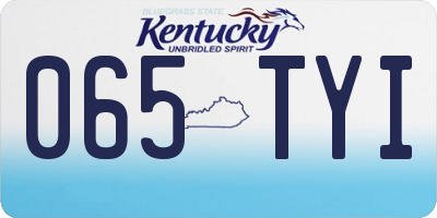 KY license plate 065TYI