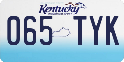 KY license plate 065TYK