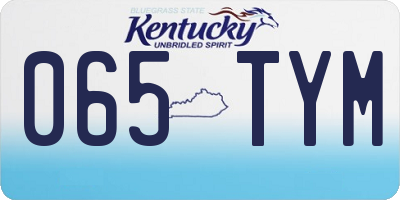KY license plate 065TYM