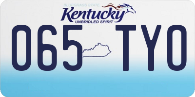 KY license plate 065TYO