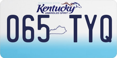 KY license plate 065TYQ