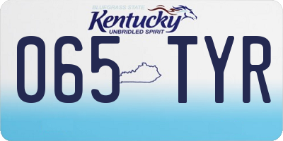 KY license plate 065TYR
