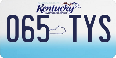 KY license plate 065TYS