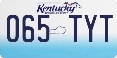 KY license plate 065TYT