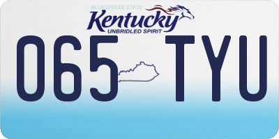 KY license plate 065TYU