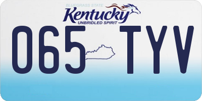 KY license plate 065TYV