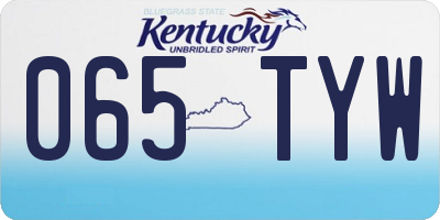 KY license plate 065TYW