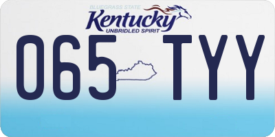KY license plate 065TYY