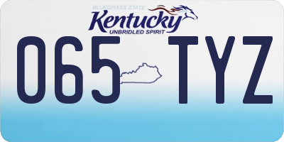 KY license plate 065TYZ