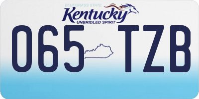 KY license plate 065TZB