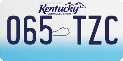 KY license plate 065TZC