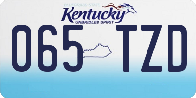 KY license plate 065TZD