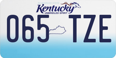 KY license plate 065TZE