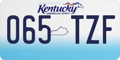 KY license plate 065TZF