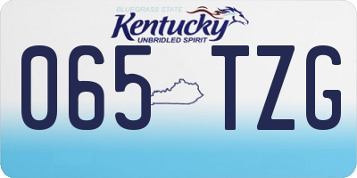 KY license plate 065TZG