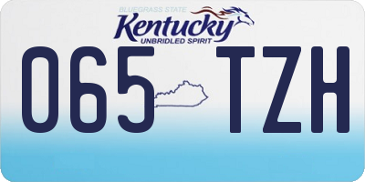 KY license plate 065TZH