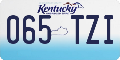 KY license plate 065TZI