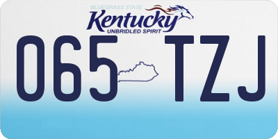 KY license plate 065TZJ
