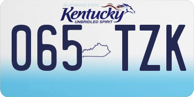 KY license plate 065TZK
