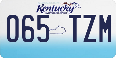 KY license plate 065TZM
