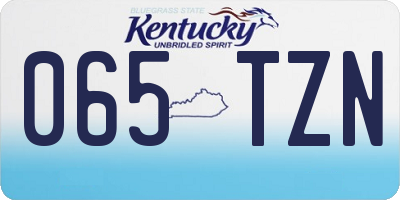 KY license plate 065TZN