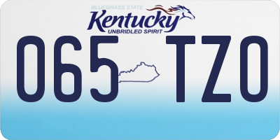 KY license plate 065TZO