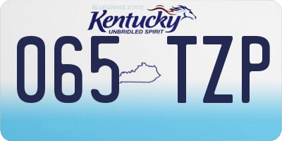 KY license plate 065TZP