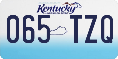 KY license plate 065TZQ