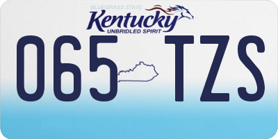 KY license plate 065TZS