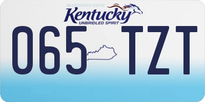 KY license plate 065TZT