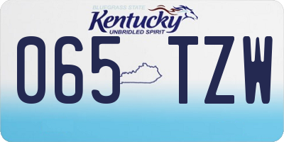 KY license plate 065TZW