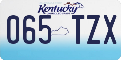 KY license plate 065TZX