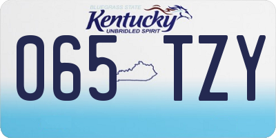 KY license plate 065TZY