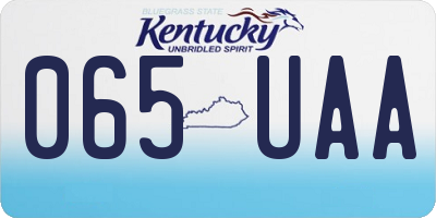 KY license plate 065UAA