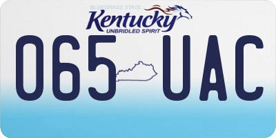 KY license plate 065UAC