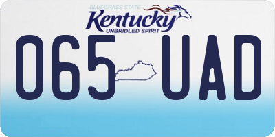 KY license plate 065UAD