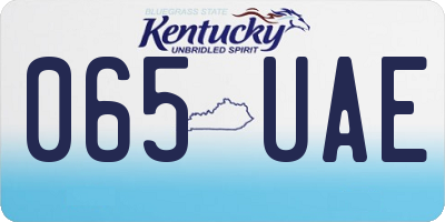 KY license plate 065UAE