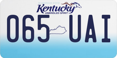 KY license plate 065UAI
