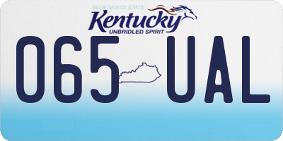 KY license plate 065UAL